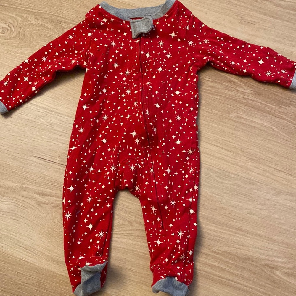 NWOT Red 0-3 Month Footie Onesie